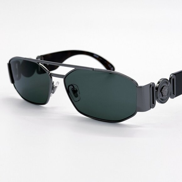 NEW VERSACE VE2287 100171 SUNGLASSES, VERSACE WOMEN BLACK/GREEN VE2287 1001/71 - Picture 6 of 10